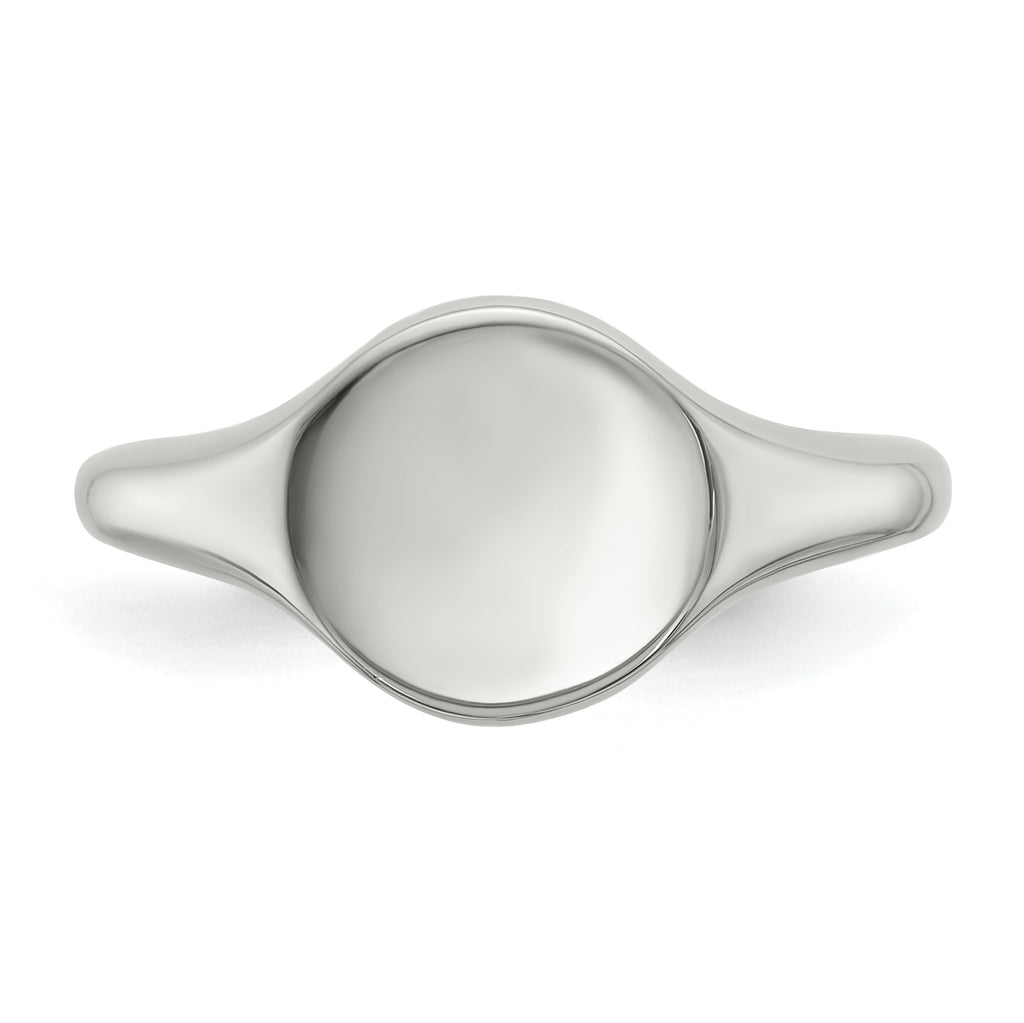 Polished Round Stainless Steel Signet Ring 2.5mm