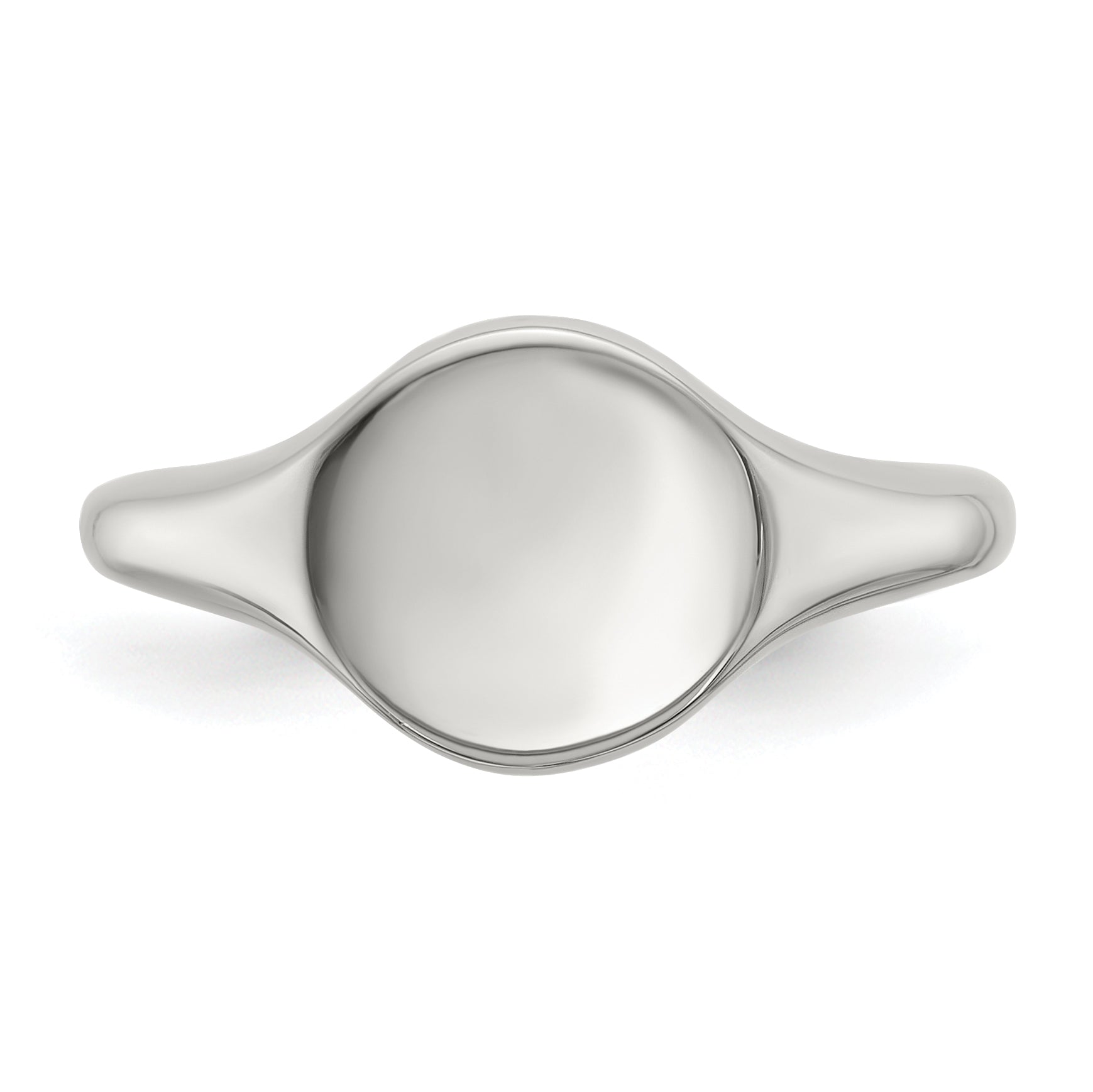 Polished Round Stainless Steel Signet Ring 2.5mm