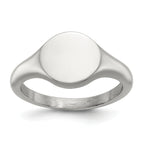 Polished Round Stainless Steel Signet Ring 2.5mm