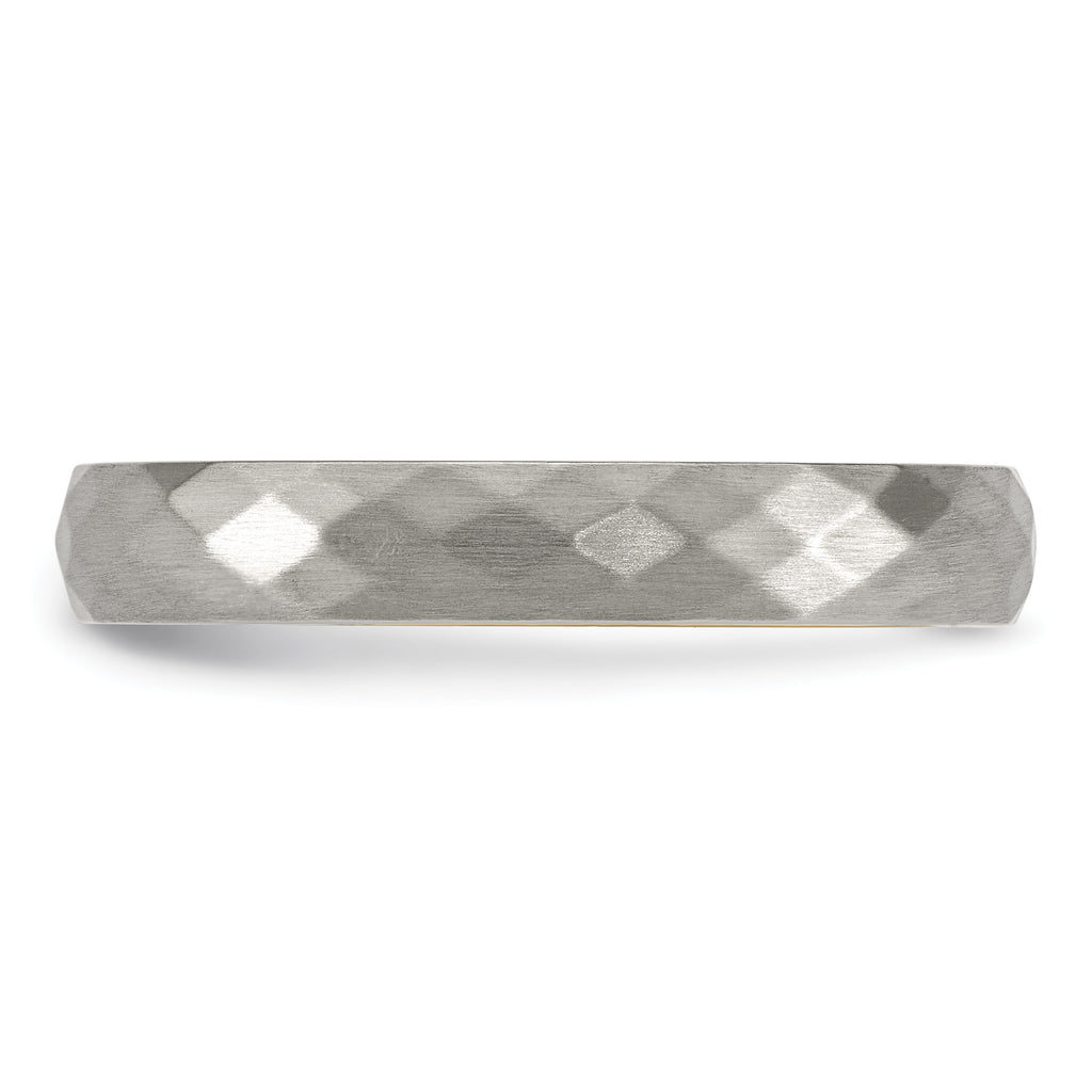Brushed and Polished Gold-Tone Stainless Steel Wedding Band 4mm