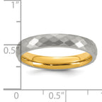 Brushed and Polished Gold-Tone Stainless Steel Wedding Band 4mm