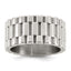 Polished Textured Stainless Steel Ring 11mm