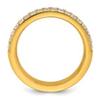 Gold-Tone Polished Cubic Zirconia Stainless Steel Wedding Band 4mm