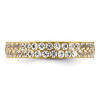Gold-Tone Polished Cubic Zirconia Stainless Steel Wedding Band 4mm