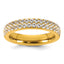 Gold-Tone Polished Cubic Zirconia Stainless Steel Wedding Band 4mm