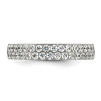 Polished Cubic Zirconia Stainless Steel Wedding Band 4mm
