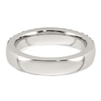 Polished Cubic Zirconia Stainless Steel Wedding Band 4mm