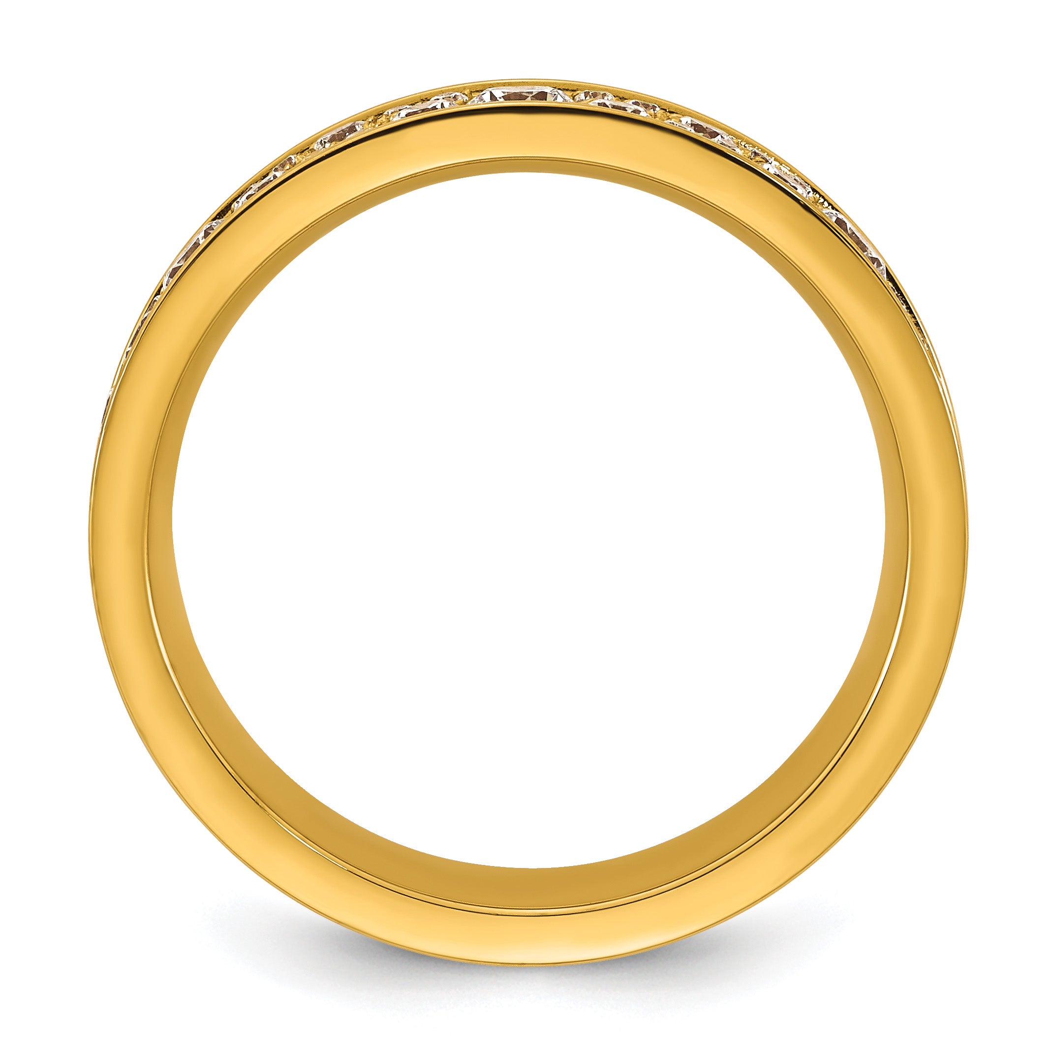 Gold-Tone Polished Cubic Zirconia Stainless Steel Wedding Band 4.5mm Secondary image