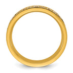 Gold-Tone Polished Cubic Zirconia Stainless Steel Wedding Band 4.5mm