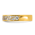 Gold-Tone Polished Cubic Zirconia Stainless Steel Wedding Band 4.5mm