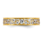 Gold-Tone Polished Cubic Zirconia Stainless Steel Wedding Band 4.5mm