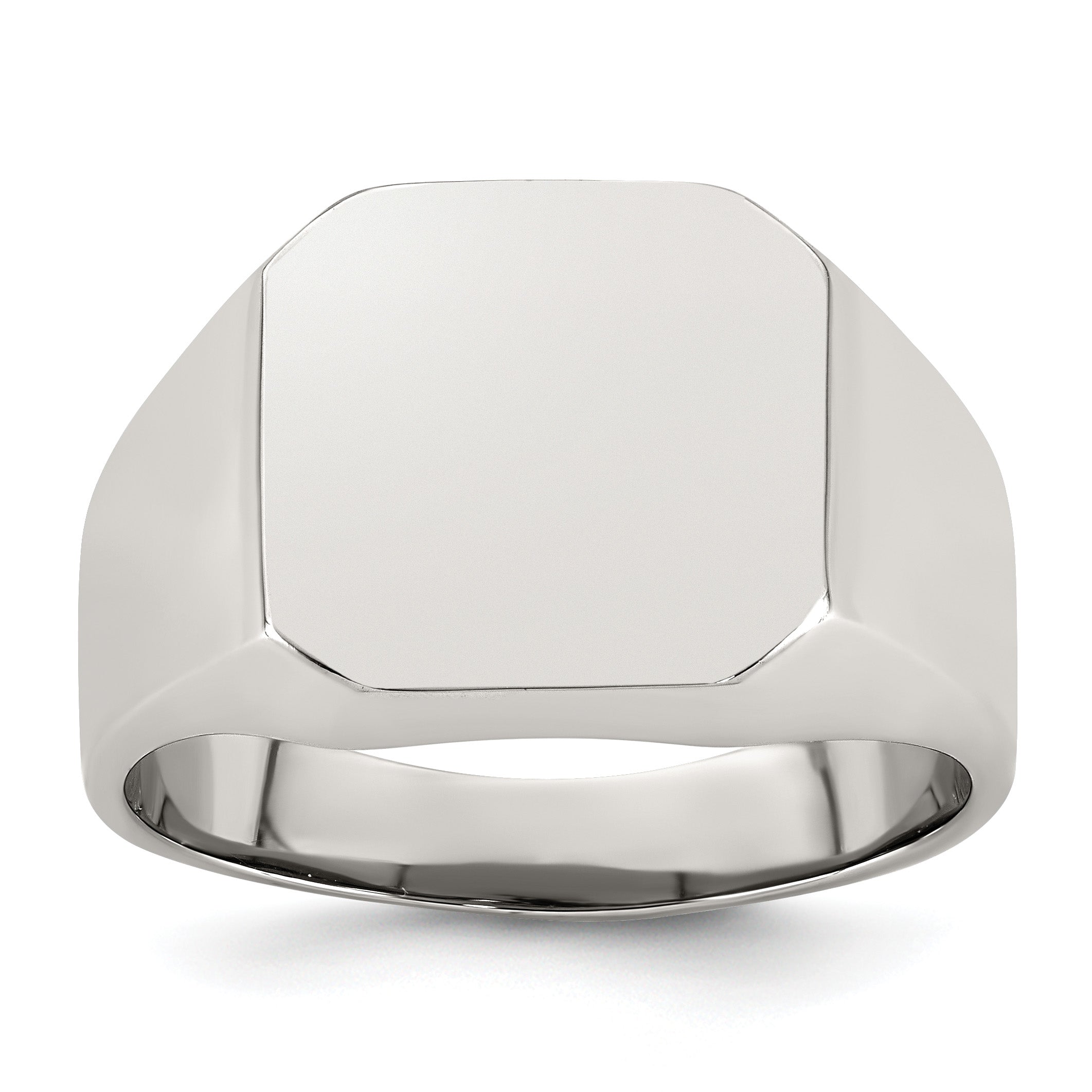 Polished Stainless Steel Signet Ring Main image
