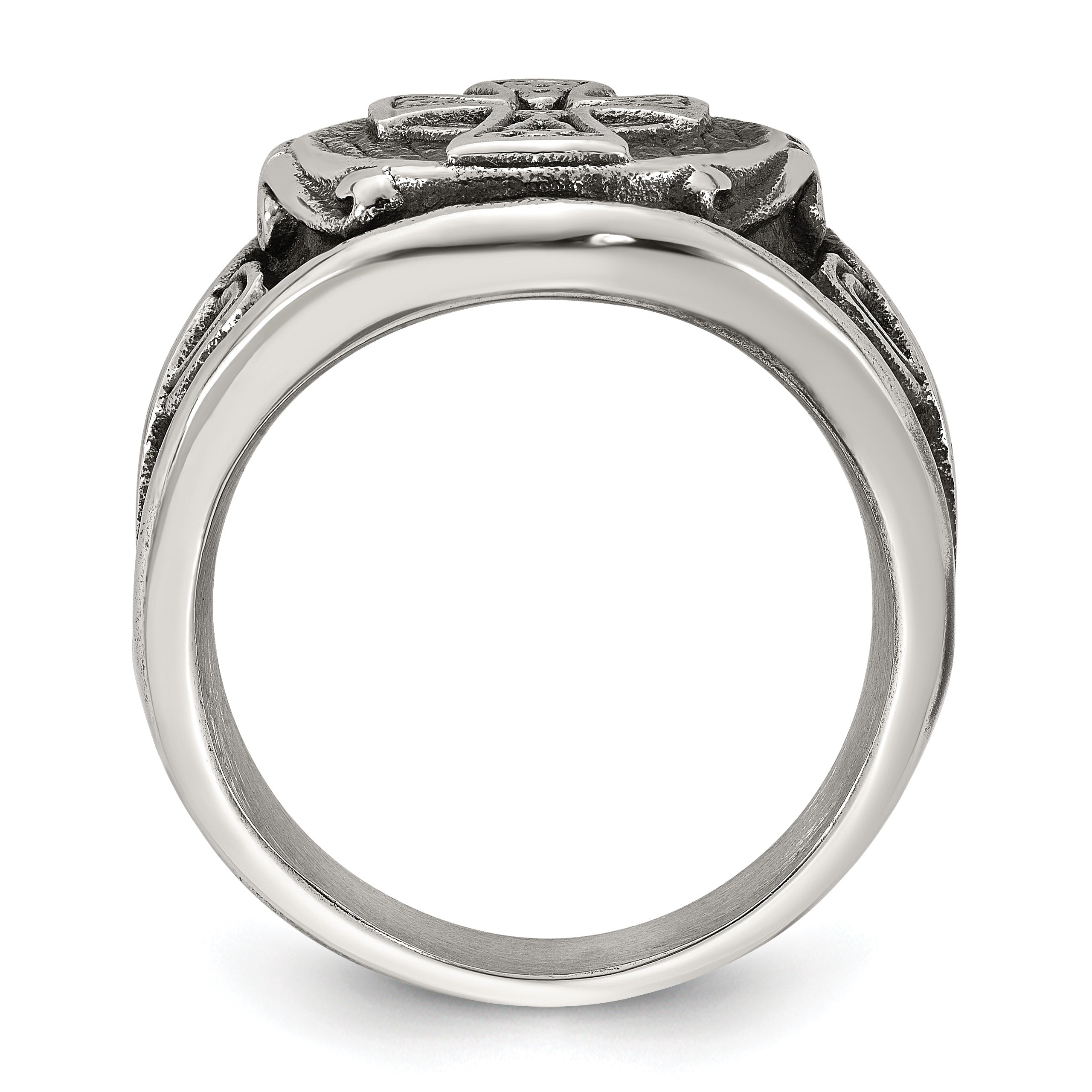 Antiqued Cross Stainless Steel Ring Secondary image