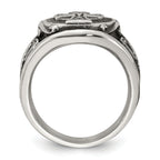 Antiqued Cross Stainless Steel Ring