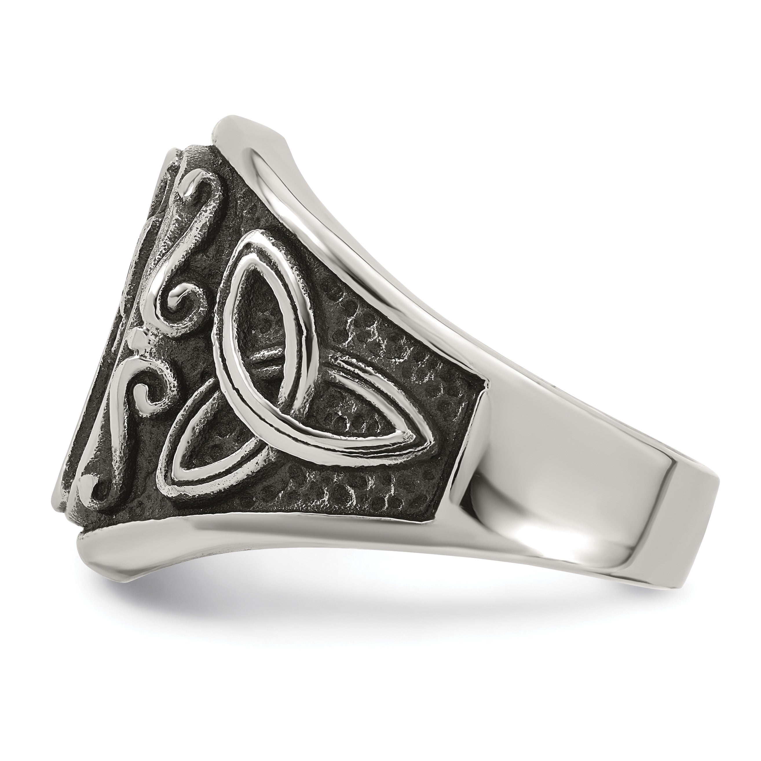Antiqued Cross Stainless Steel Ring