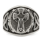 Antiqued Cross Stainless Steel Ring