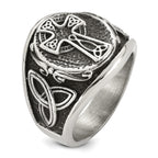 Antiqued Cross Stainless Steel Ring