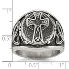 Antiqued Cross Stainless Steel Ring