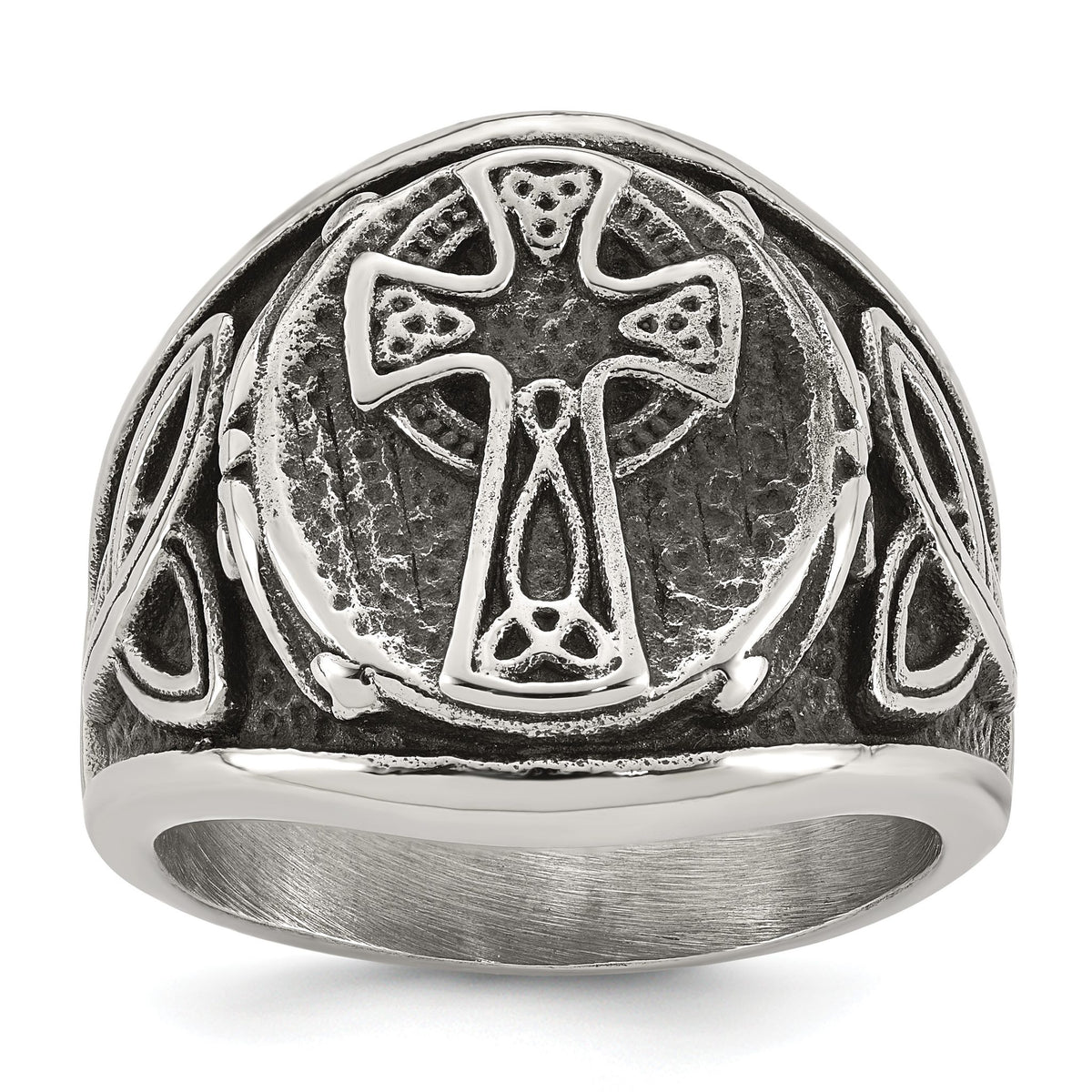 Antiqued Cross Stainless Steel Ring, Size 9–12 - Sophia Jewelers Main image