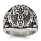 Antiqued Cross Stainless Steel Ring