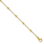 Chisel Stainless Steel Polished Yellow IP-plated Beaded 9.5 inch Anklet Plus 1 inch Extension