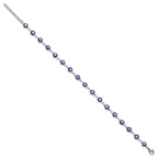 Women's Polished Evil Eye Stainless Steel Anklet