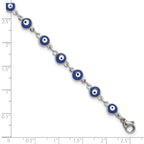 Women's Polished Evil Eye Stainless Steel Anklet