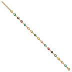 Women's Gold-Tone Polished Evil Eye Stainless Steel Anklet