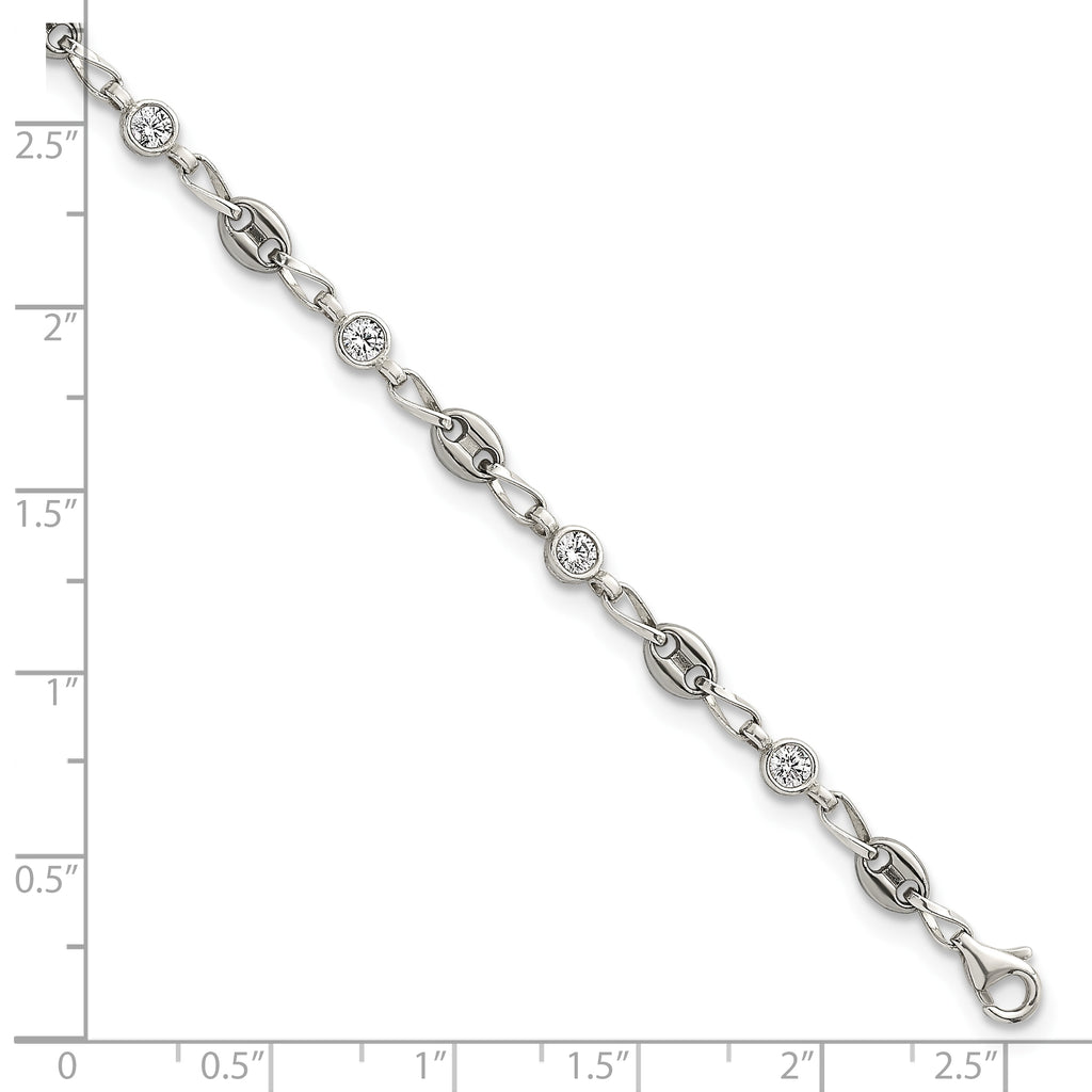 Women's Polished Anchor Stainless Steel Anklet