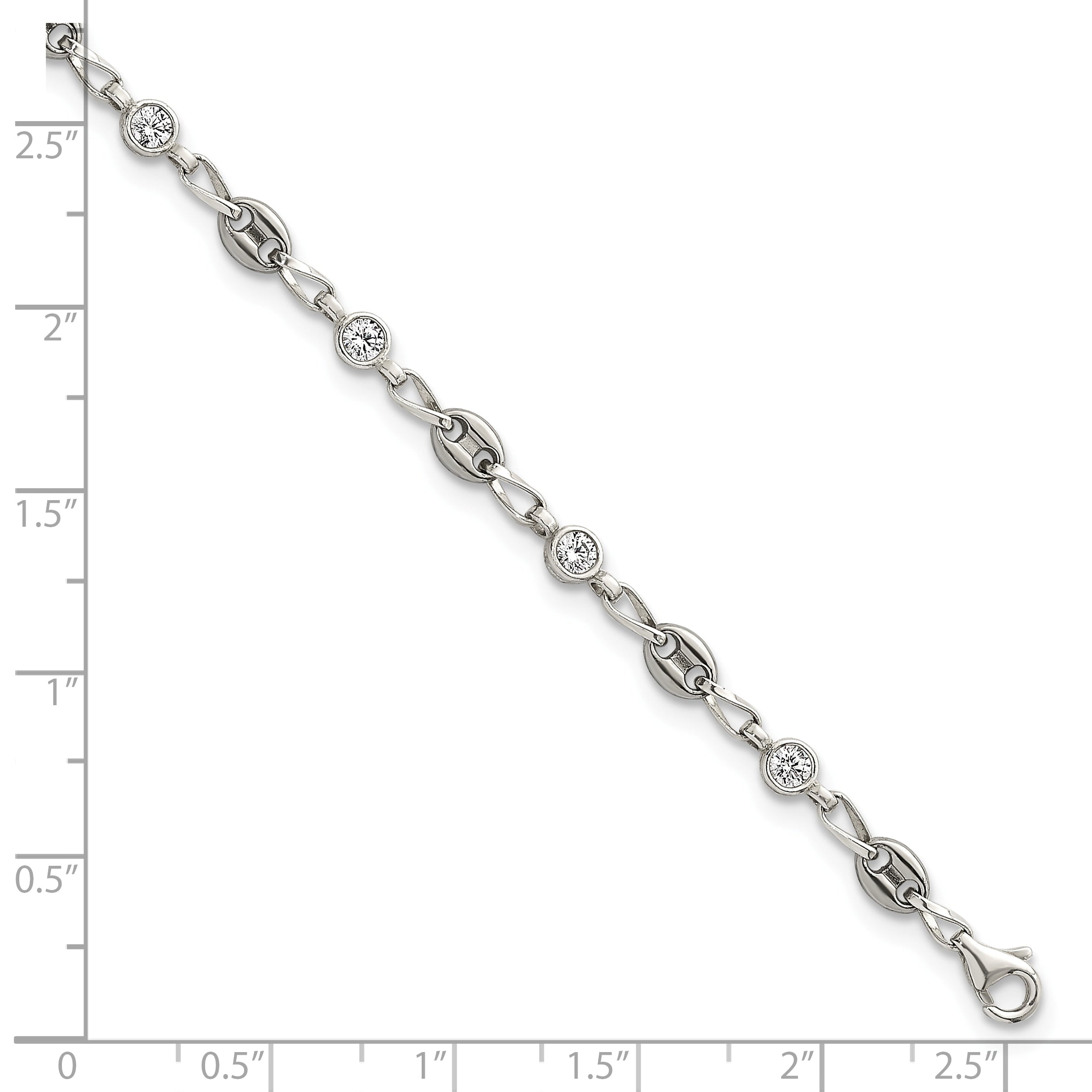 Women's Polished Anchor Stainless Steel Anklet