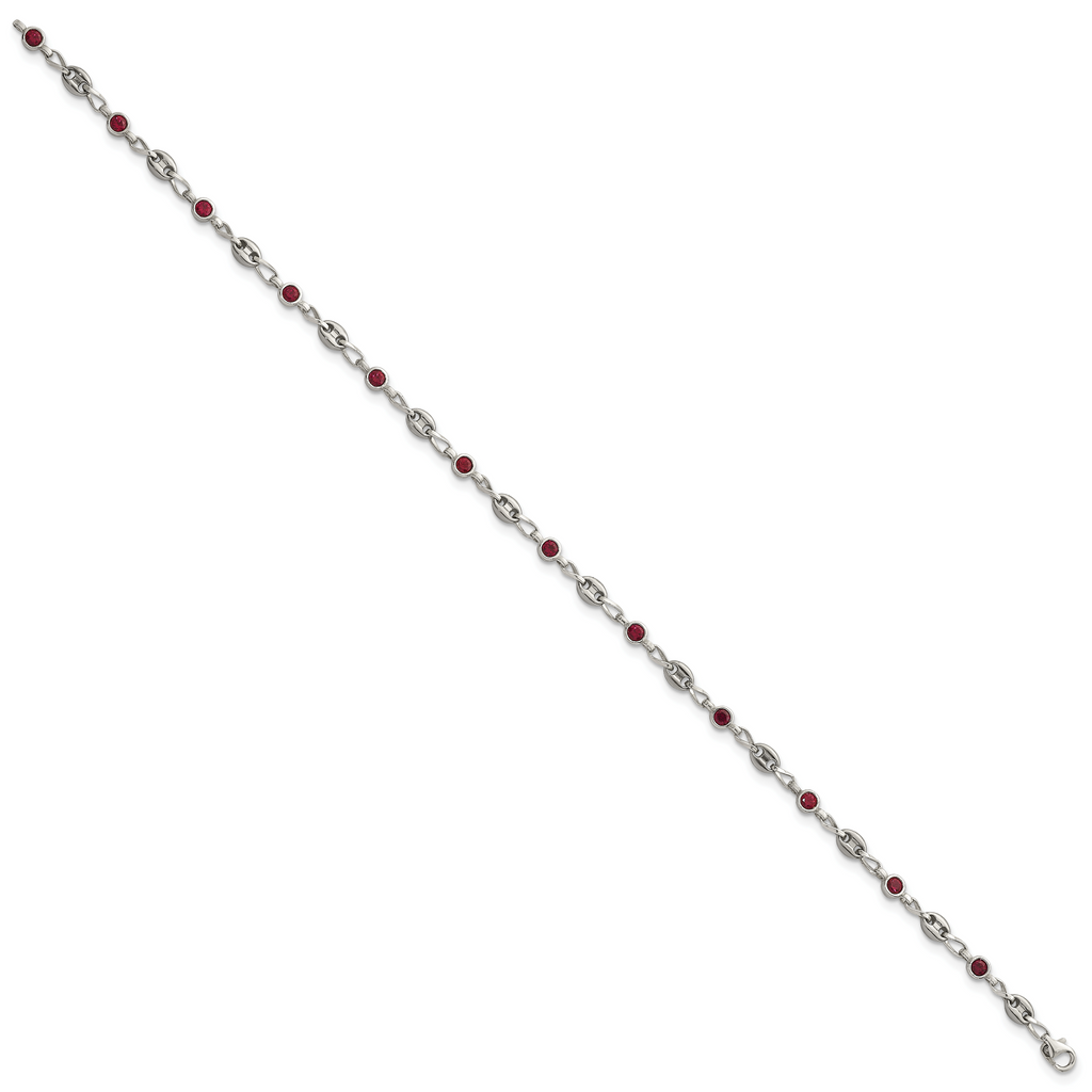 Women's Polished Anchor Stainless Steel Anklet