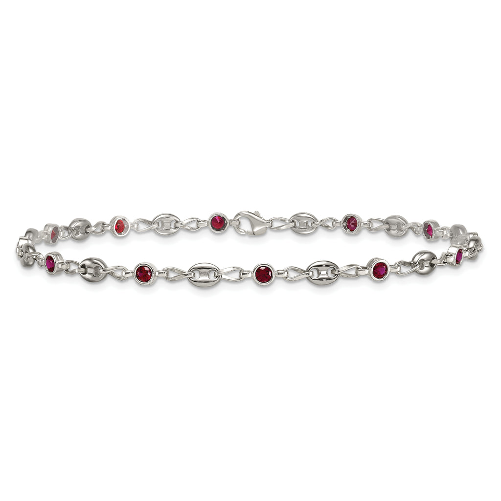 Women's Polished Anchor Stainless Steel Anklet