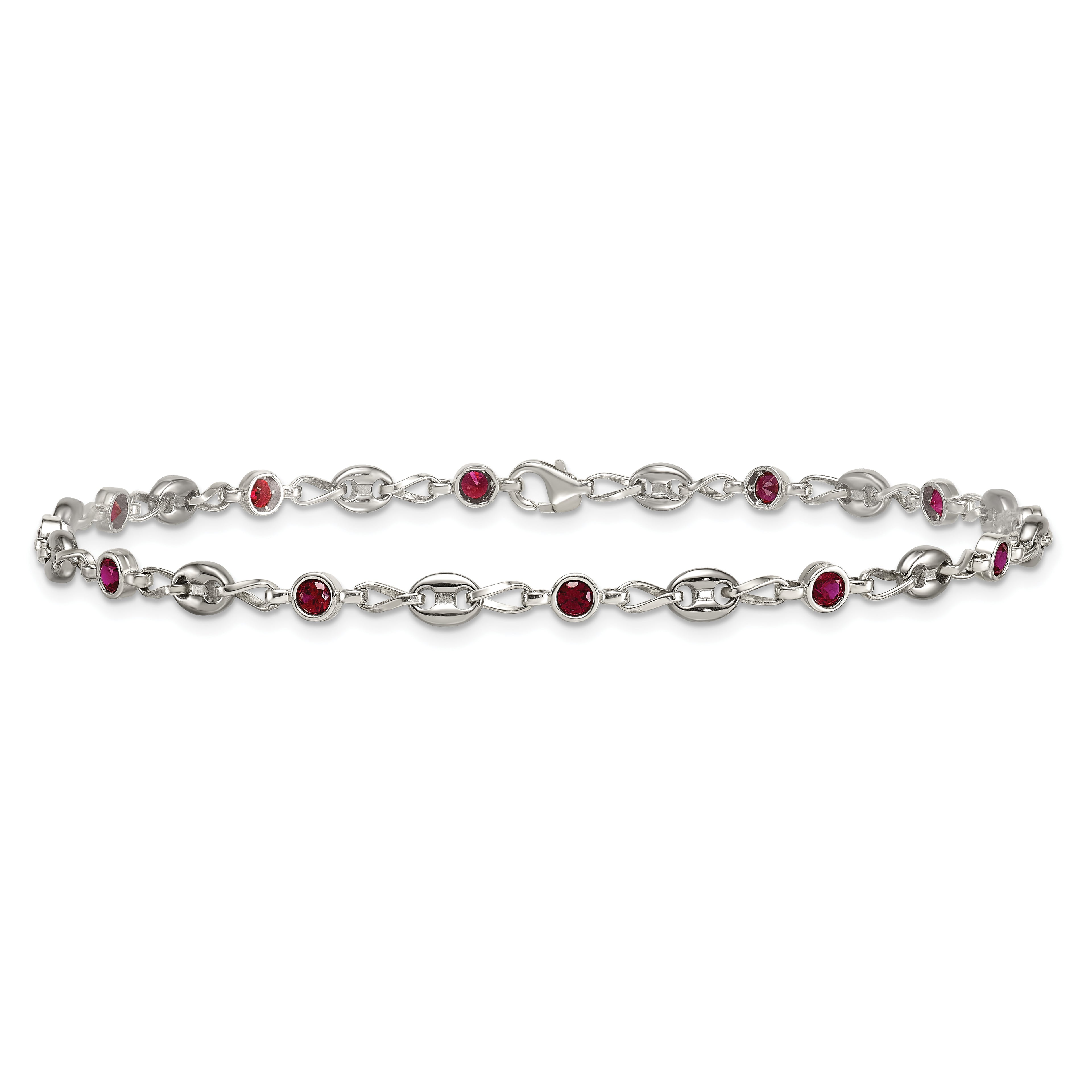 Women's Polished Anchor Stainless Steel Anklet
