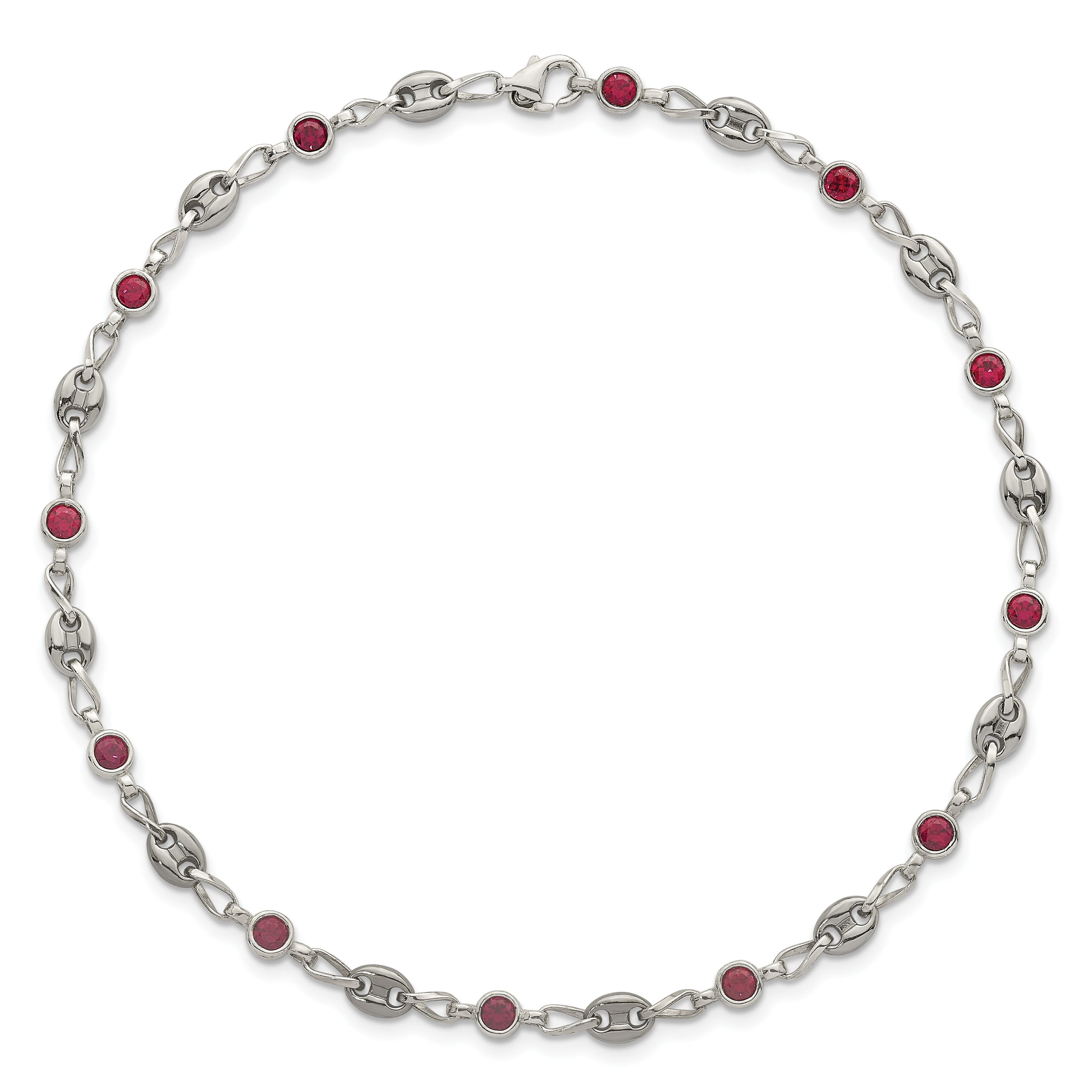 Women's Polished Anchor Stainless Steel Anklet