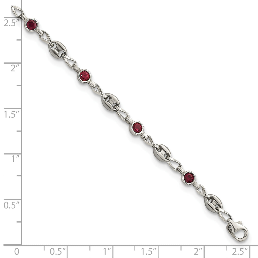 Women's Polished Anchor Stainless Steel Anklet