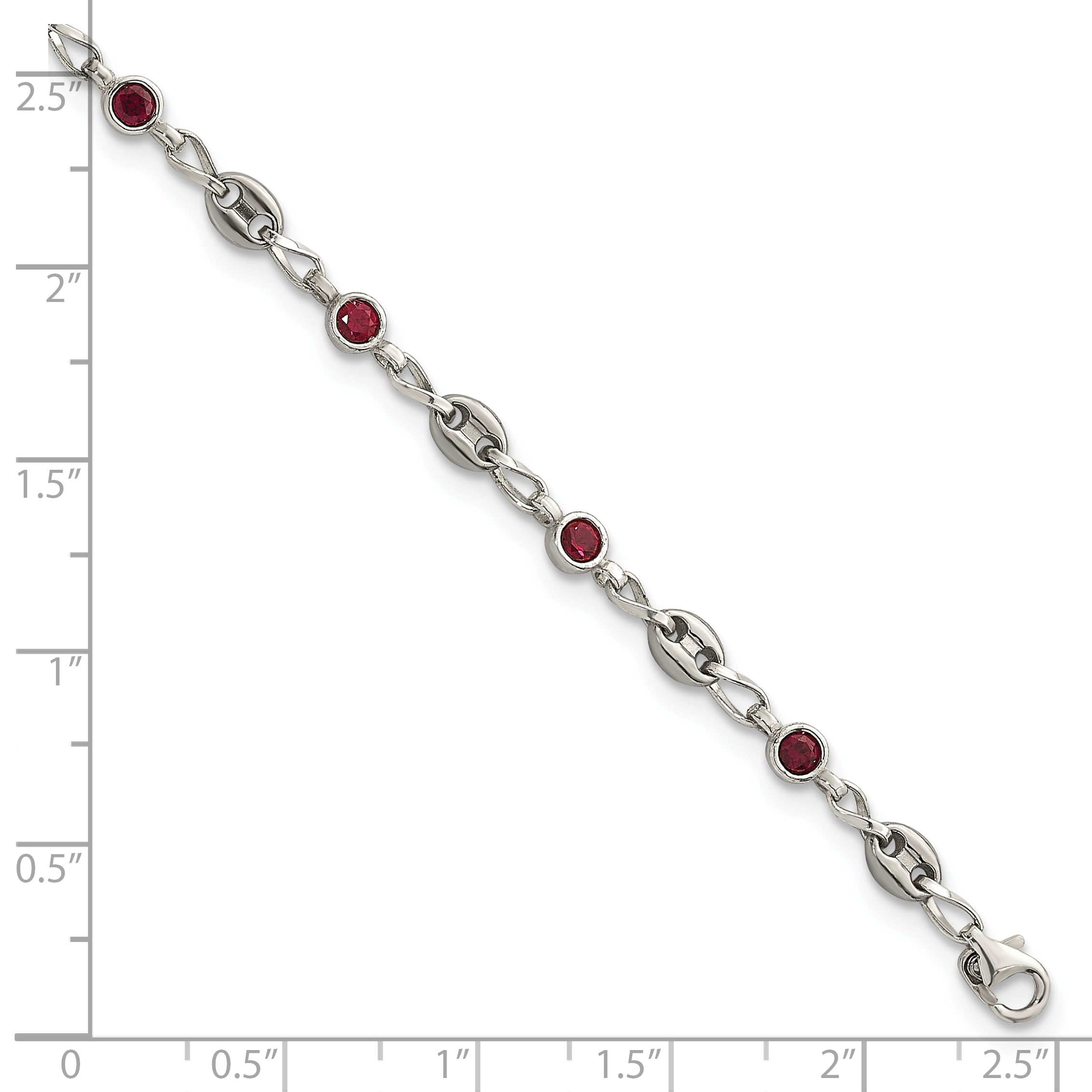 Women's Polished Anchor Stainless Steel Anklet