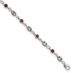 Women's Polished Anchor Stainless Steel Anklet