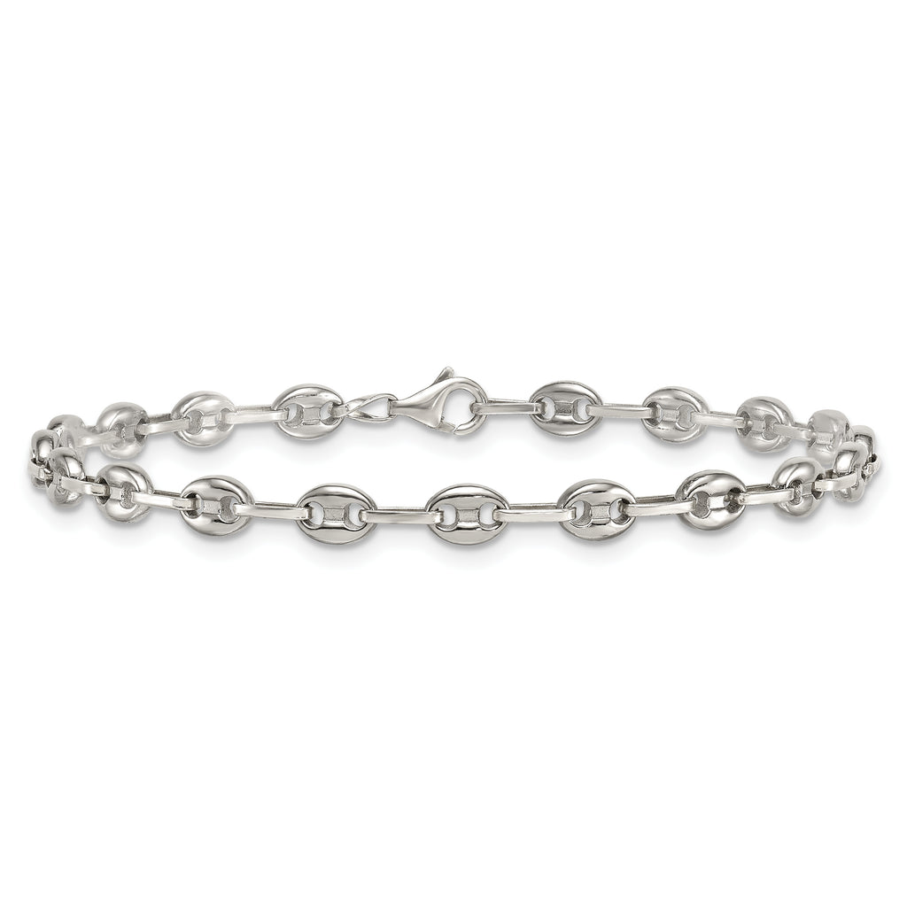 Women's Polished Anchor Stainless Steel Anklet