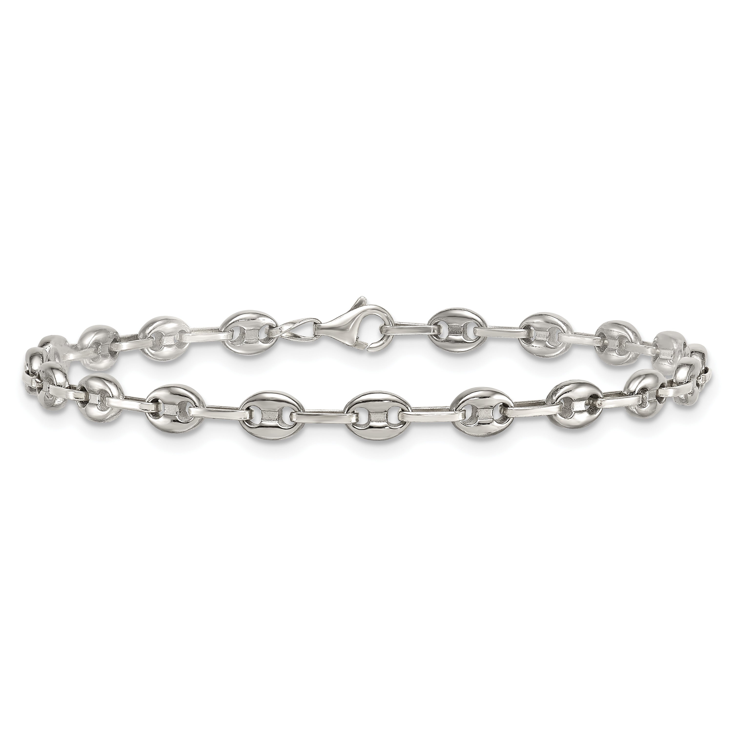 Women's Polished Anchor Stainless Steel Anklet