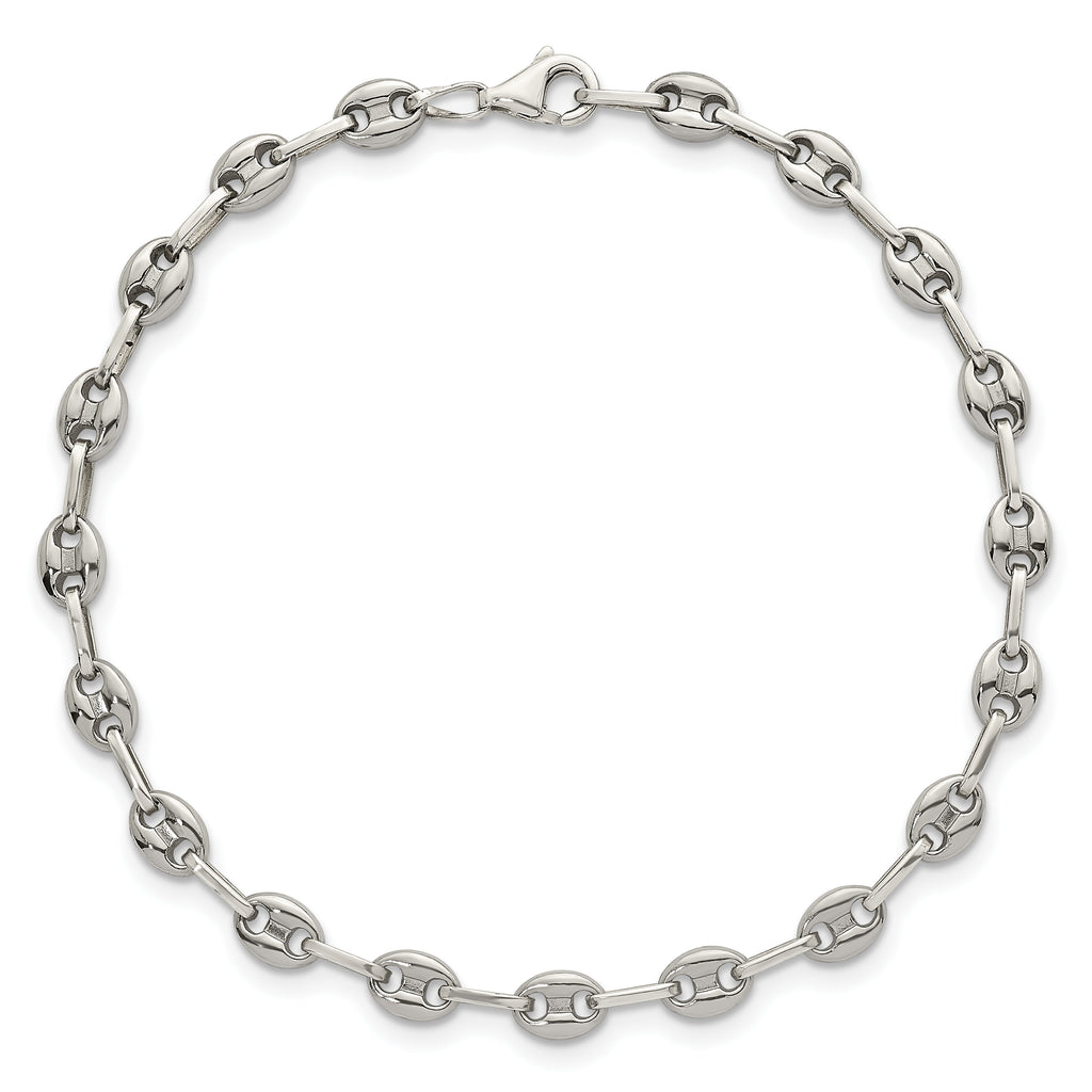 Women's Polished Anchor Stainless Steel Anklet