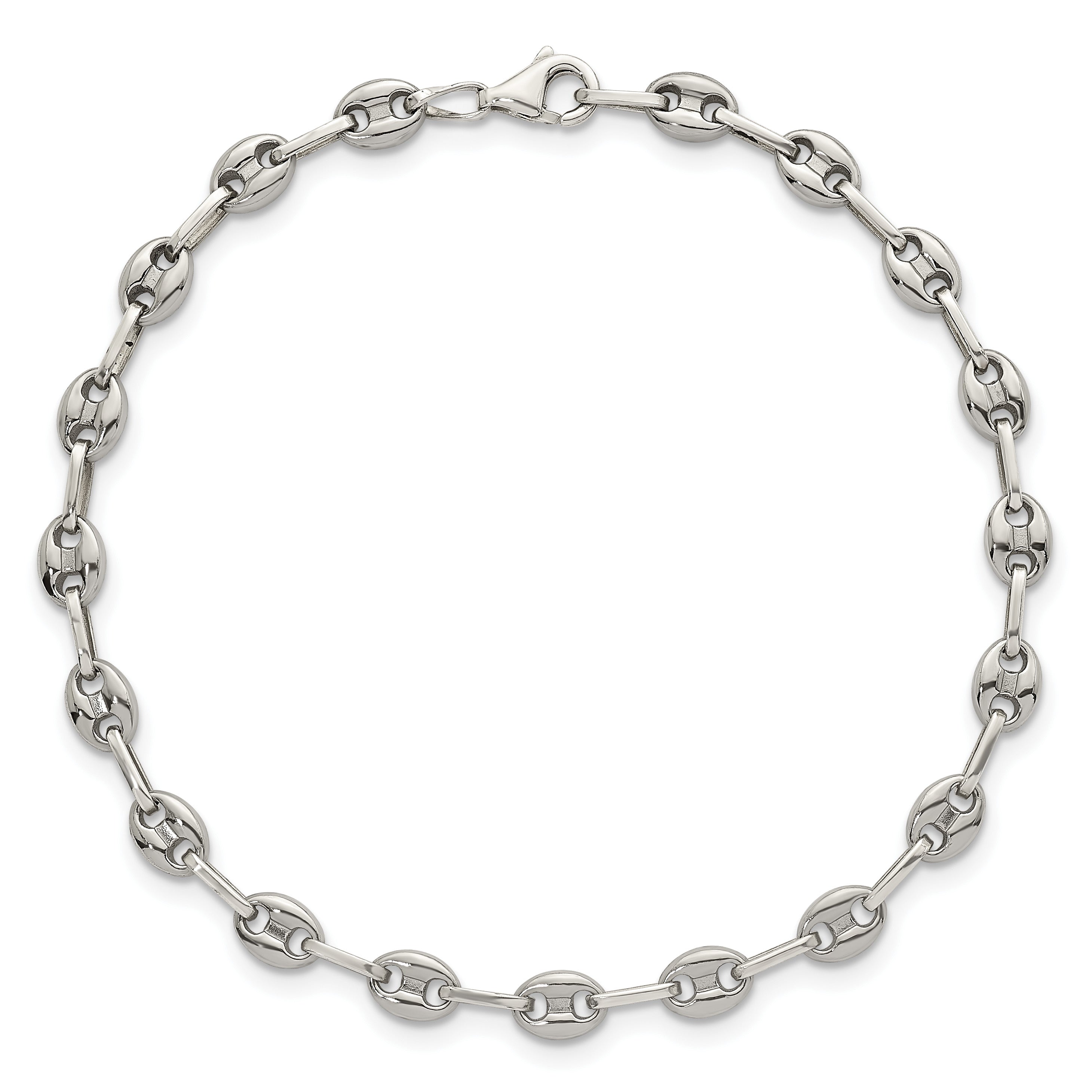 Women's Polished Anchor Stainless Steel Anklet