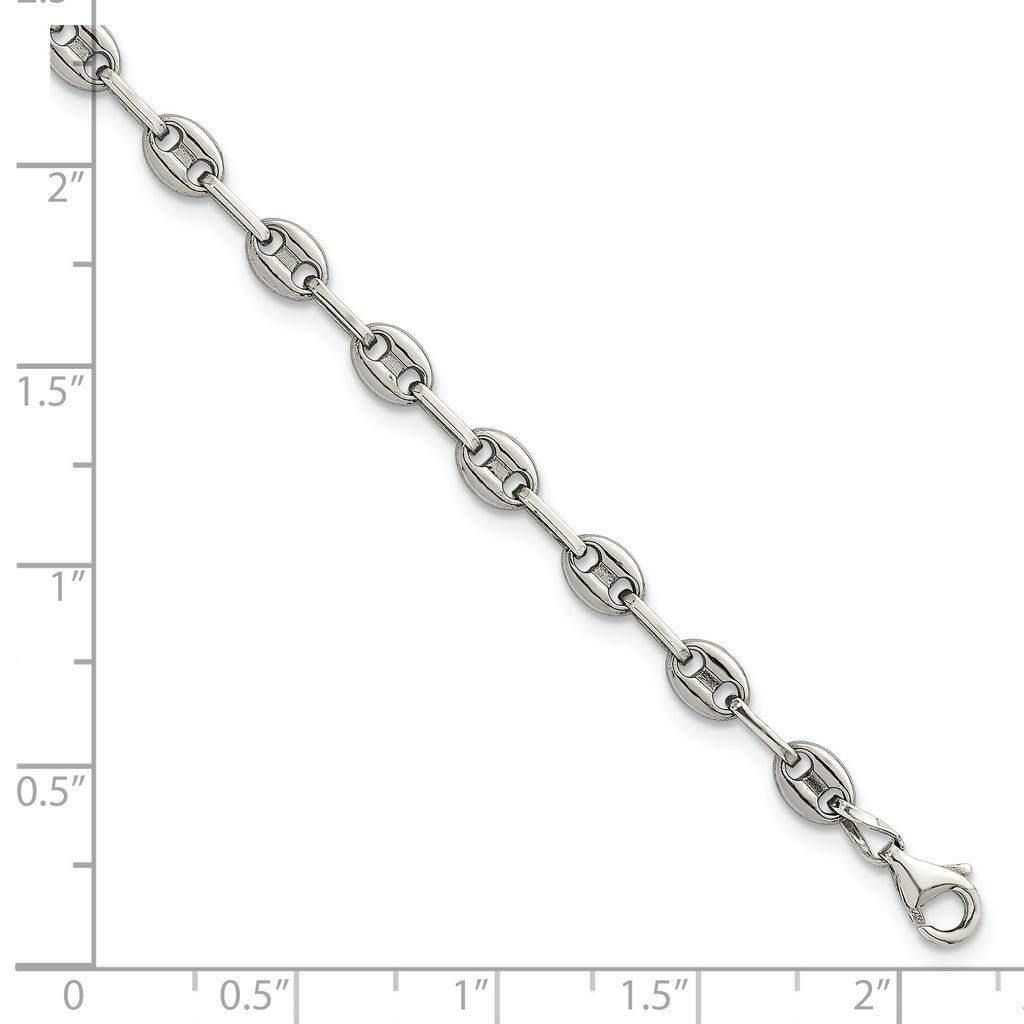 Women's Polished Anchor Stainless Steel Anklet