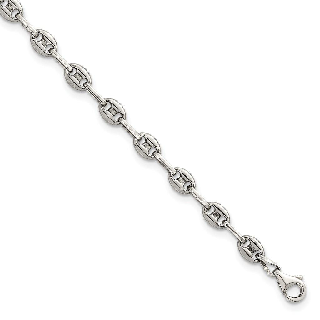 Women's Polished Anchor Stainless Steel Anklet