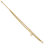 Women's Gold-Tone Polished Moon and Stars Stainless Steel Anklet