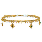 Women's Gold-Tone Polished Sun Stainless Steel Anklet