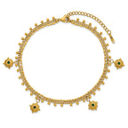Women's Gold-Tone Polished Sun Stainless Steel Anklet