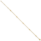Women's Gold-Tone Polished Star Stainless Steel Anklet