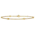 Women's Gold-Tone Polished Star Stainless Steel Anklet