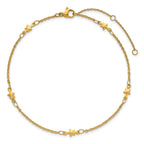 Women's Gold-Tone Polished Star Stainless Steel Anklet