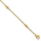 Women's Gold-Tone Polished Star Stainless Steel Anklet